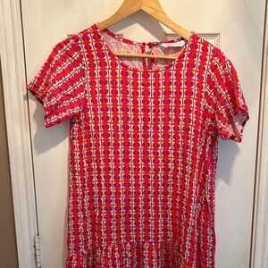 Stylish Red Patterned Dress